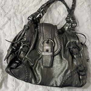 Early 2000s vintage limited edition Coach Annie XL Madison metallic leather bag